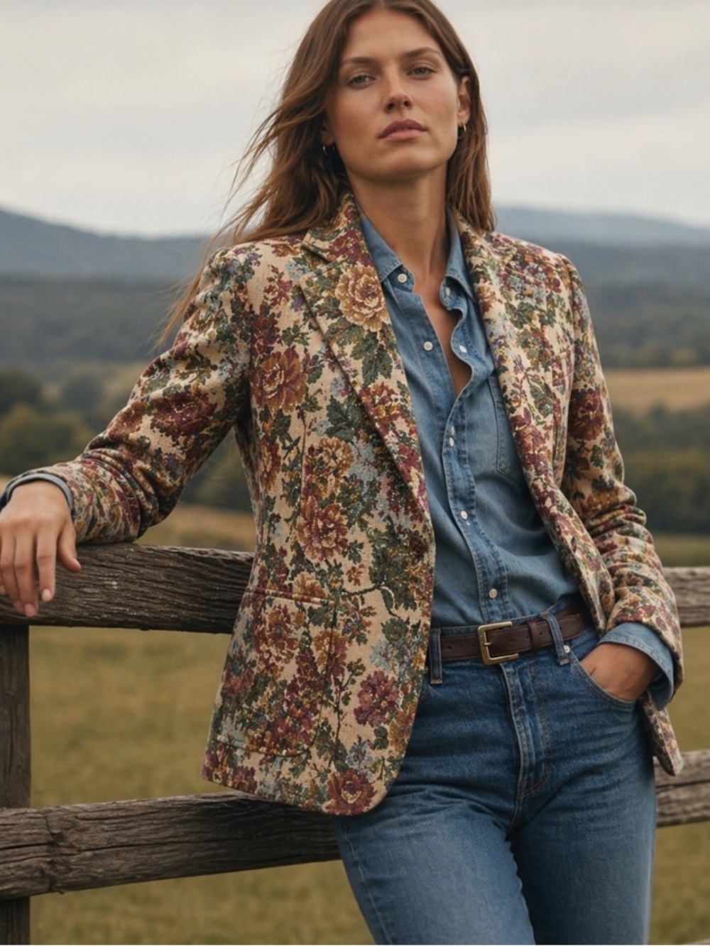 Pierre Cardin Paris Vintage Tapestry Cottagecore Academia Blazer Jacket  M/L